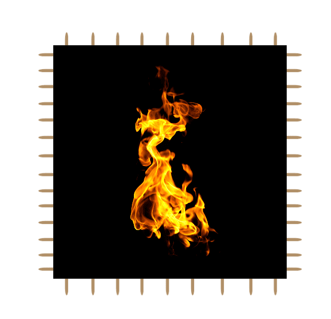 Vertical golden flame symbolizing brand ignition and emotional resonance